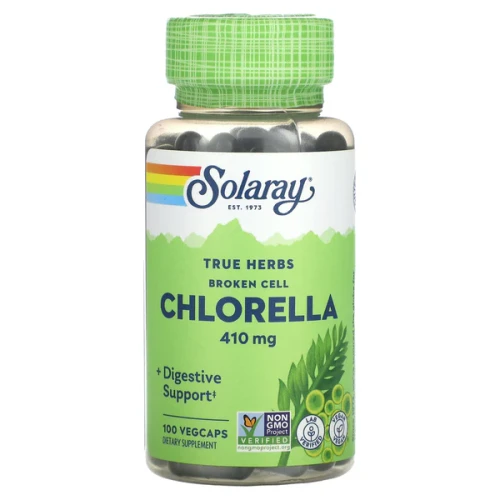 Chlorella contains a unique concentration of naturally-occurring vitamins, minerals, proteins and chlorophyll. Solaray® only uses broken cell wall chlorella for enhanced nutrient absorption. Chlorella may provide nutritive support for healthy colon and liver function as well as normal cellular growth and metabolic balance.

