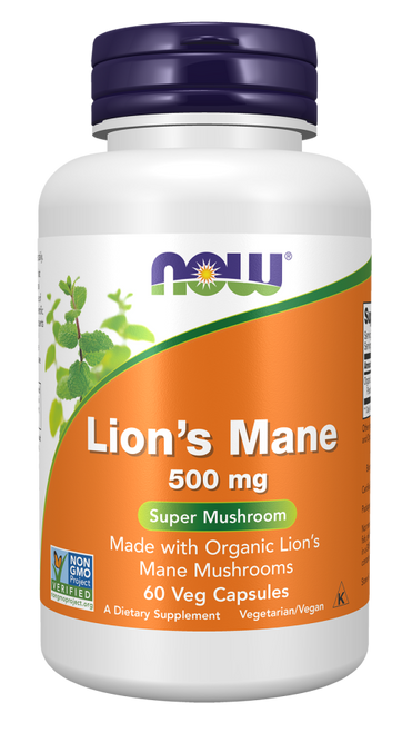 NOW Lion's Mane 500 mg 60 Veg Capsules