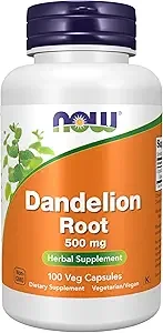 NOW Dandelion Root 500 mg 100 Veg Capsules