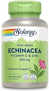Solaray True Herbs Echinacea With Vitamin C & Zinc 850 mg 100 VegCaps