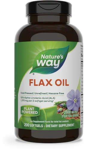 Nature's Way Flax Oil Max Strength 2,600 mg 200 Softgels
