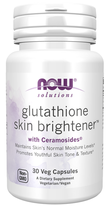 NOW Glutathione Skin Brightener With Ceramosides 30 Veg Capsules