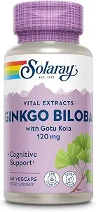 Solaray Vital Extract Ginkgo Biloba With Gotu Kola 120 mg 60 Vegcaps