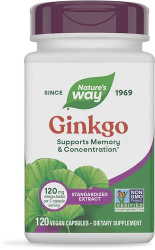Nature's Way Premium Extract Ginkgo 120 Vegan Capsules 