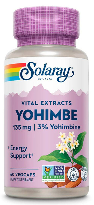 Solaray Vital Extracts Yohimbe 135 mg 3% Yohimbine 60 Vegcaps