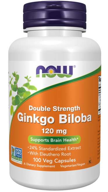 NOW Double Strength Ginkgo Biloba 120 mg 100 Veg Capsules