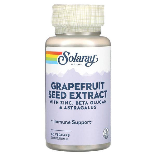 Solaray Grapefruit Seed Extract (with Zinc, Beta Glucan & Astragalus) 60 Veg Caps