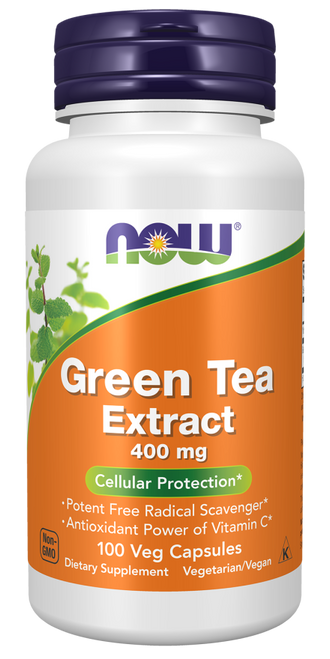 NOW Green Tea Extract 400 mg 100 Veg Capsules