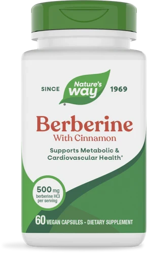 Nature's Way Berberine With Cinnamon 500 mg 60 Vegan Capsules