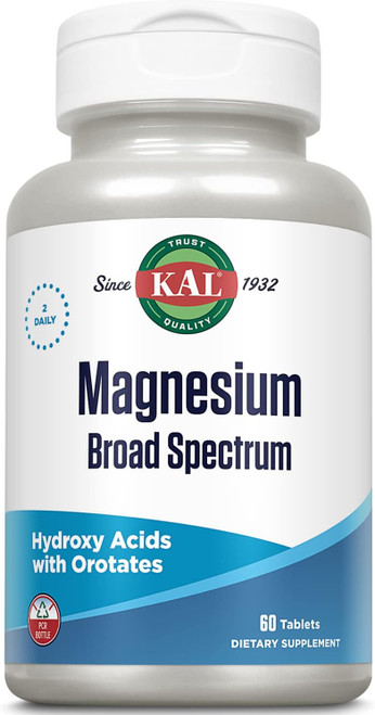 KAL Magnesium Broad Spectrum 60 Tablets (2 Daily)
