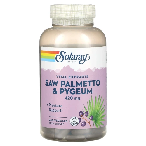 Solaray Vital Extracts Saw Palmetto & Pygeum 420 mg 240 Vegcaps