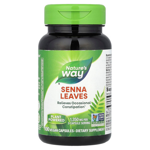 Nature's Way Senna Leaves 1,350 mg (per 3 Capsules) 100 Vegan Capsules