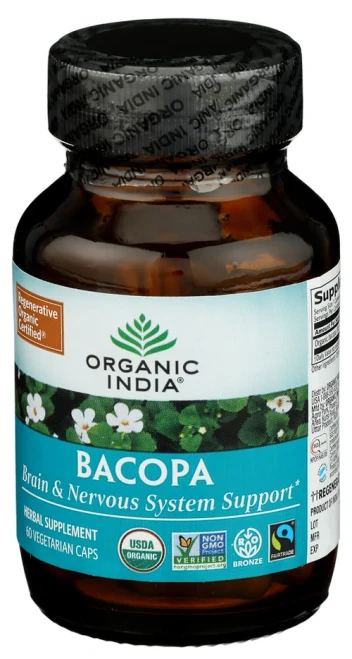 Organic India Bacopa 350 mg  60 Vegetarian Capsules