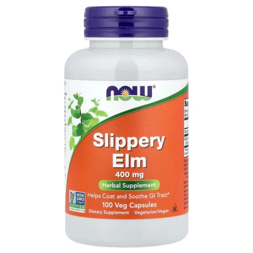 NOW Slippery Elm 400 mg 100 Veg Capsules
