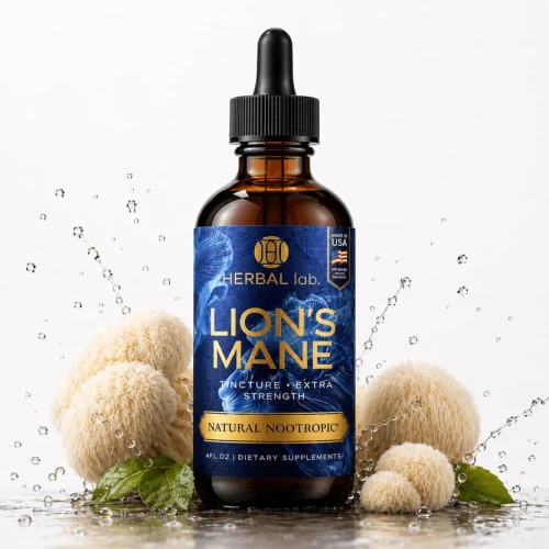 HEBS Lab Lion's Mane Natural Nootropic Tincture Extra Strength 4 fl oz