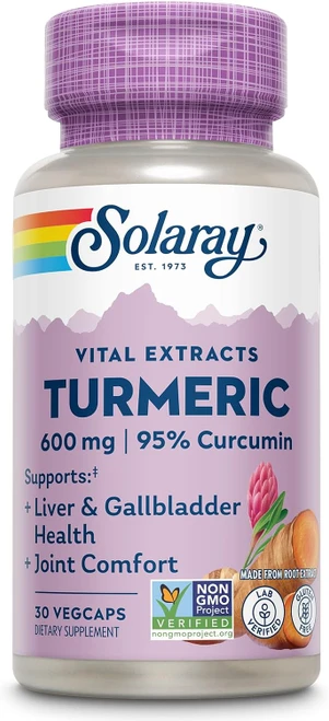 Solaray Vital Extracts Turmeric 600 mg 95% Curcumin 30 Vegcaps