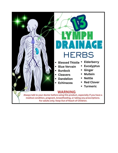 13 Lymph Drainage Herbs  Tea 2 oz (For Adults Only)