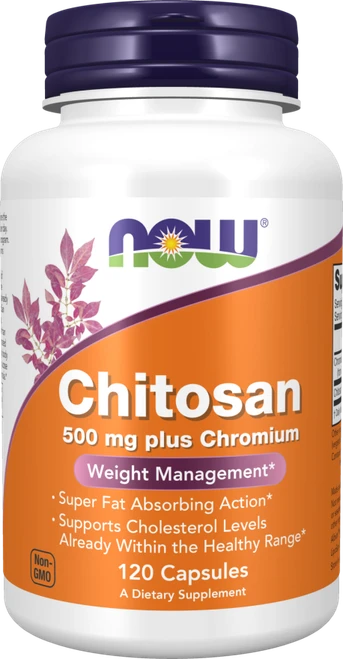 NOW Chitosan 500 mg Plus Chromium 120 Capsules