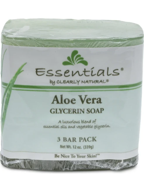 Essentials Aloe Vera Glycerin Soap 3 Bar Pack 12 oz