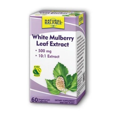 Natural Balance White Mulberry Leaf 500 mg 10:1 Extract 60 VegCaps