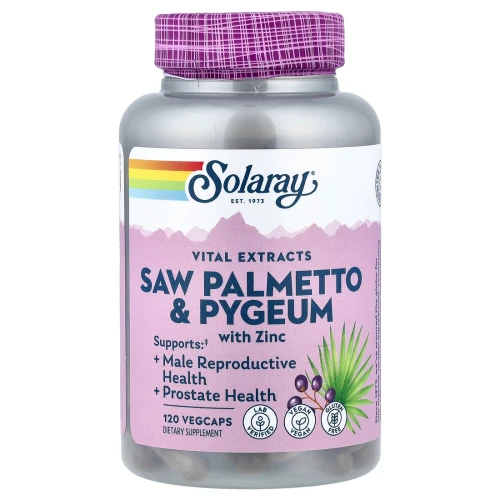 Solaray Vital Extract Saw Palmetto & Pygeum With Zinc 120 Vegcaps