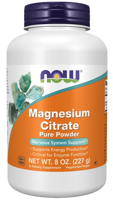 NOW Magnesium Citrate 450 mg Pure Powder 8 oz
