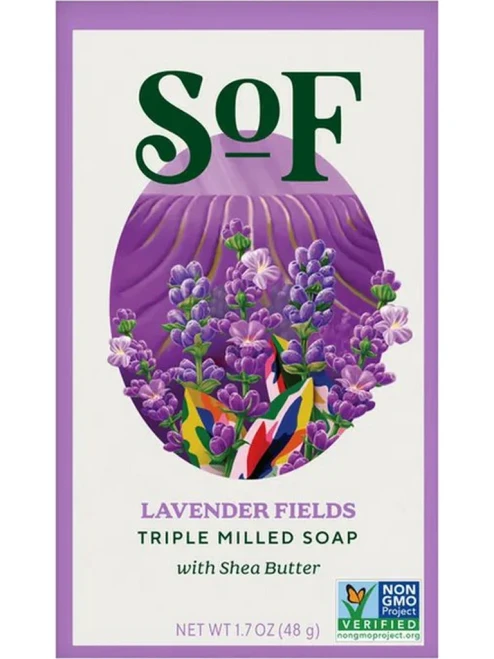 South of France Lavender Fields Triple Milled Bar Soap 1.7  oz (1 Single Bar)