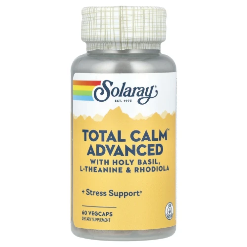 Solaray Total Calm Advanced With Holy Basil, L-Theanine & Rhodiola 60 Vegcaps