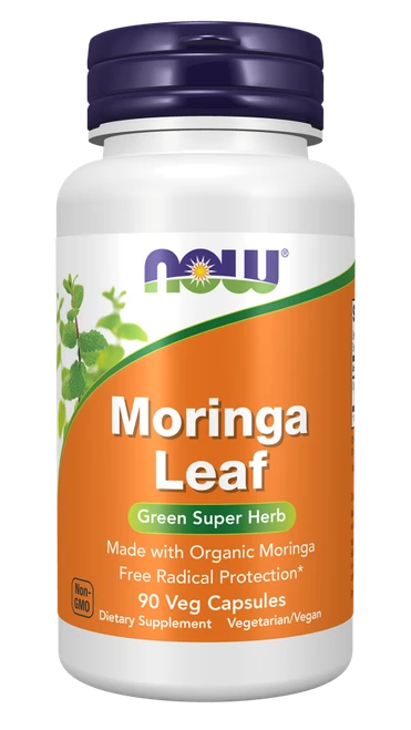 NOW Moringa Leaf  800 mg 90 Veg Capsules 