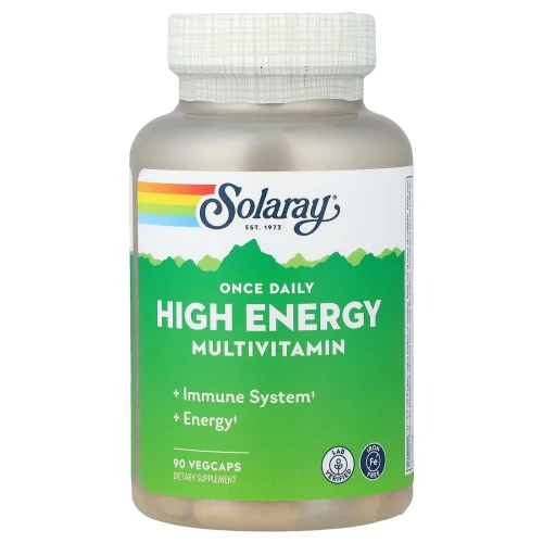 Solaray Once Daily High Energy Multivitamin 90 Vegcaps (IRON-FREE)