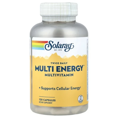 Solaray Twice Daily Multi Energy Multivitamin 120 Capsules (IRON-FREE)