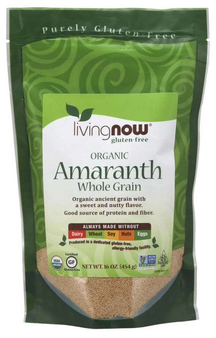 NOW 100% Amaranth Grain, Organic, NON-GMO 1Lb