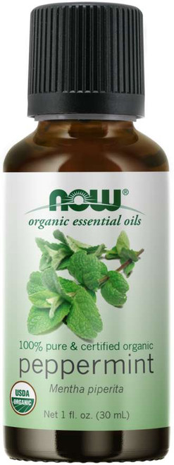 NOW 100% Pure Peppermint Essential Oil, Certified Organic - 1 oz.