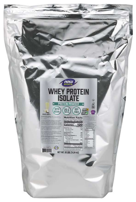 NOW® Whey Protein Isolate, Creamy Vanilla Powder - 10 Lbs.