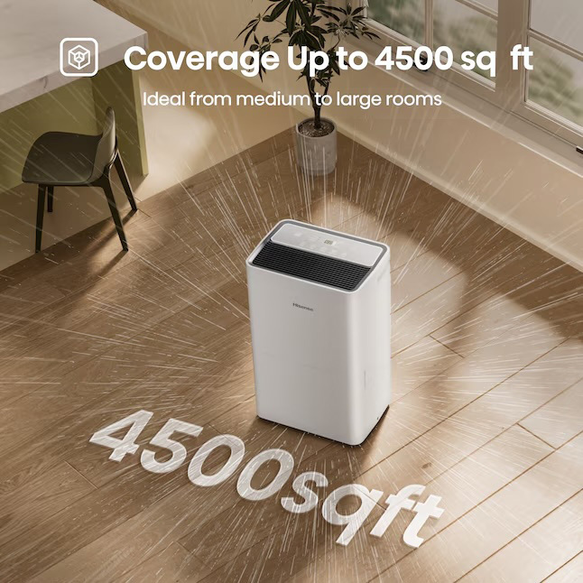 Coverage up to 4,500 square feet. Ideal from medium to large rooms.