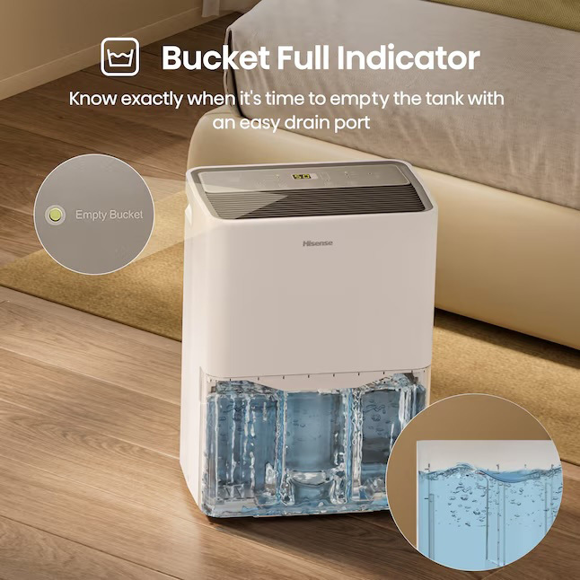 Bucket Full Indicator: Know exactly when it's time to empty the tank with an easy drain port.