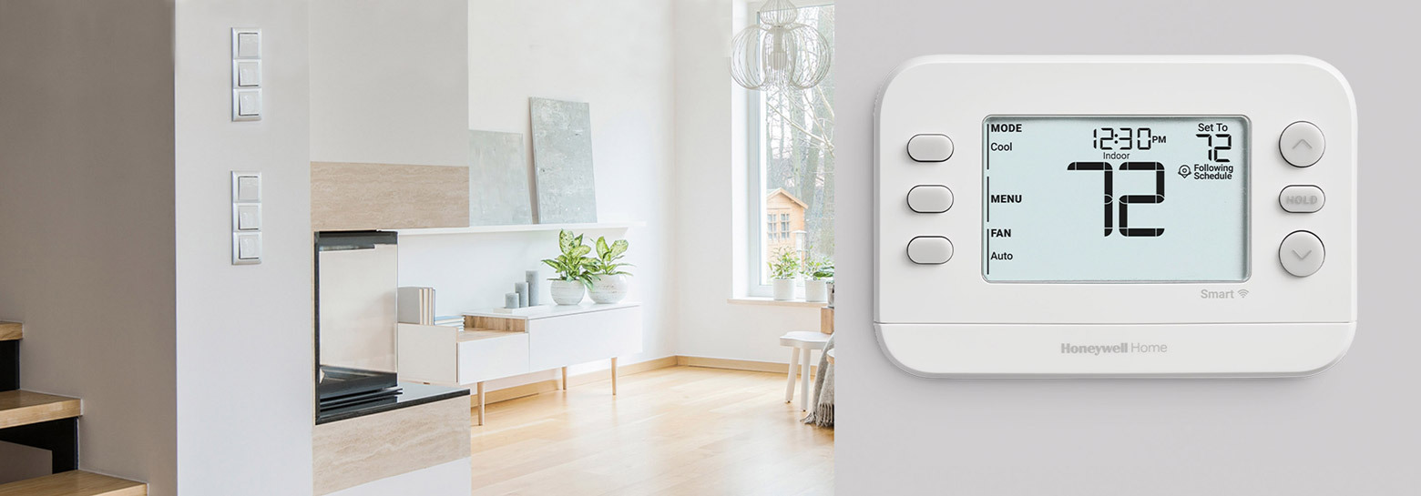 Honeywell Home X2S Smart Thermostat on wall in home