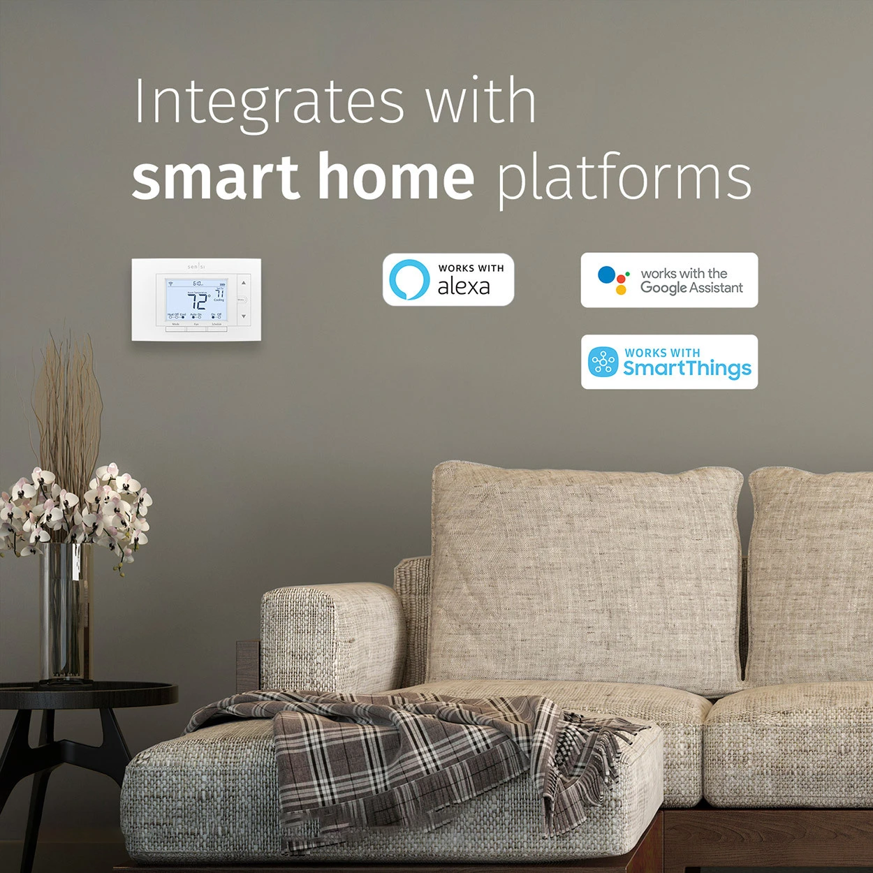Integrates with smart home platforms