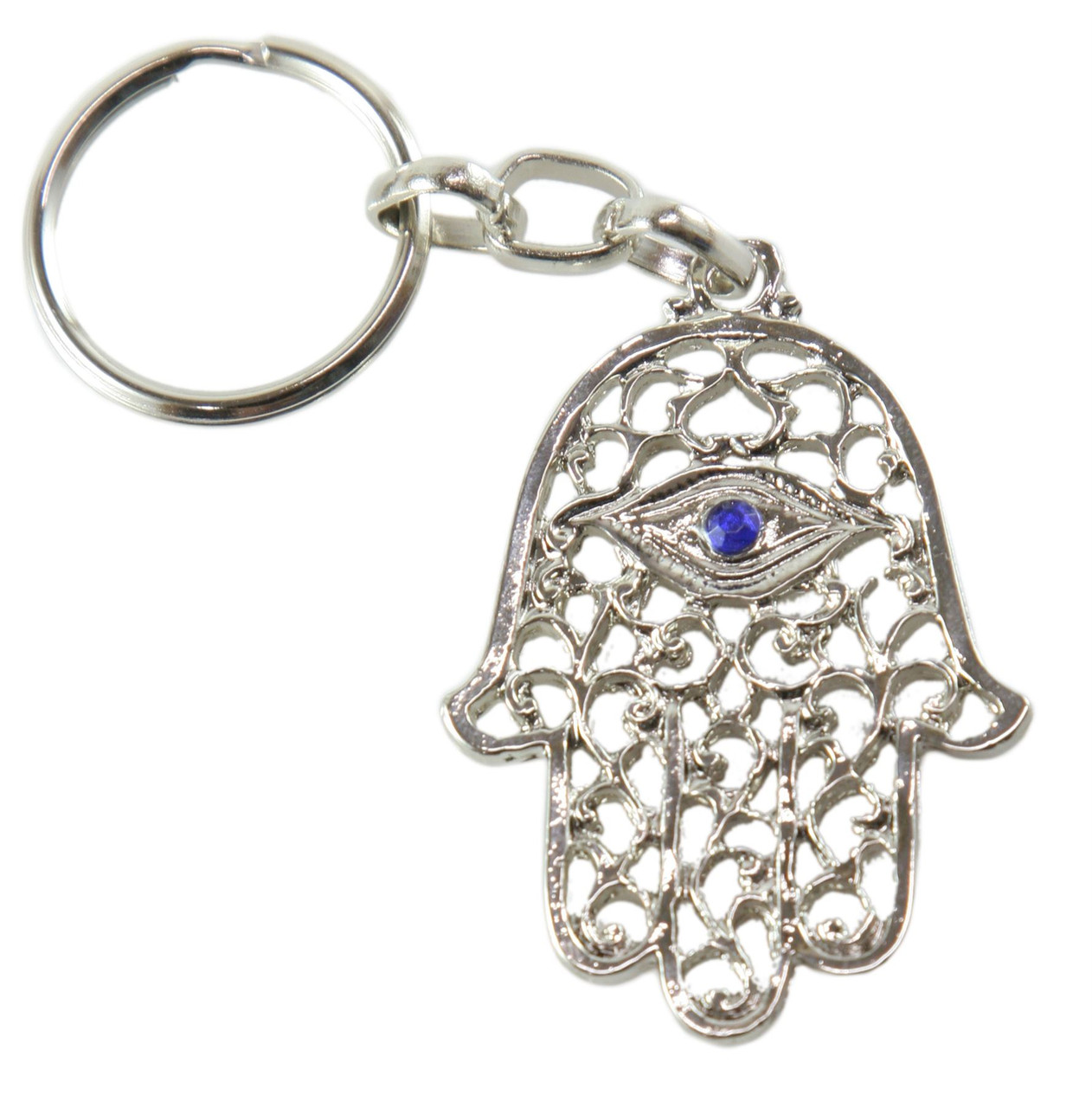LUCKY HAMSA Key Chain Ring Evil Eye Amulet Pendant Judaism Kabbalah Jewish  Charm