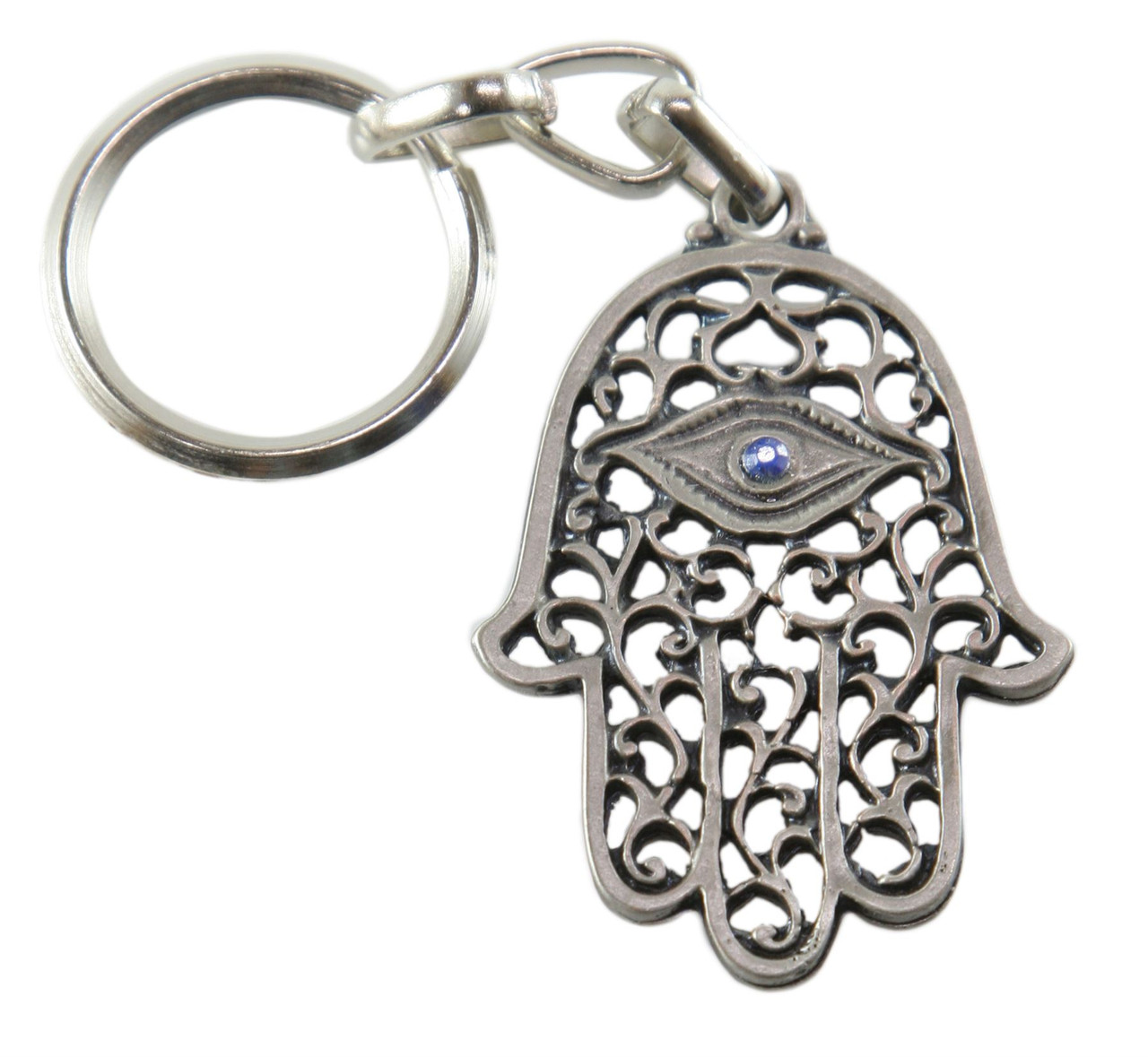 LUCKY HAMSA Evil Eye KeyChain Ring Amulet Pendant Judaism Kabbalah Jewish  Charm