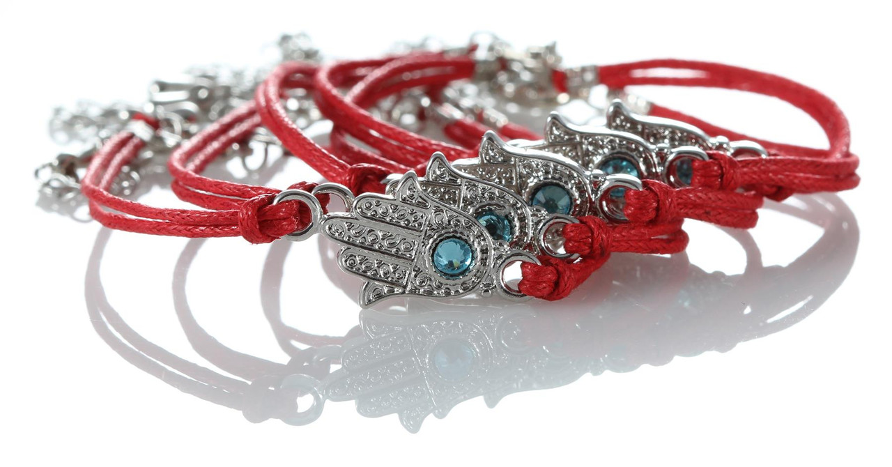 Lot Red Hamsa Evil Eye Bracelets STRING Kabbalah good Lucky Charm Jewelry -  AAAAA