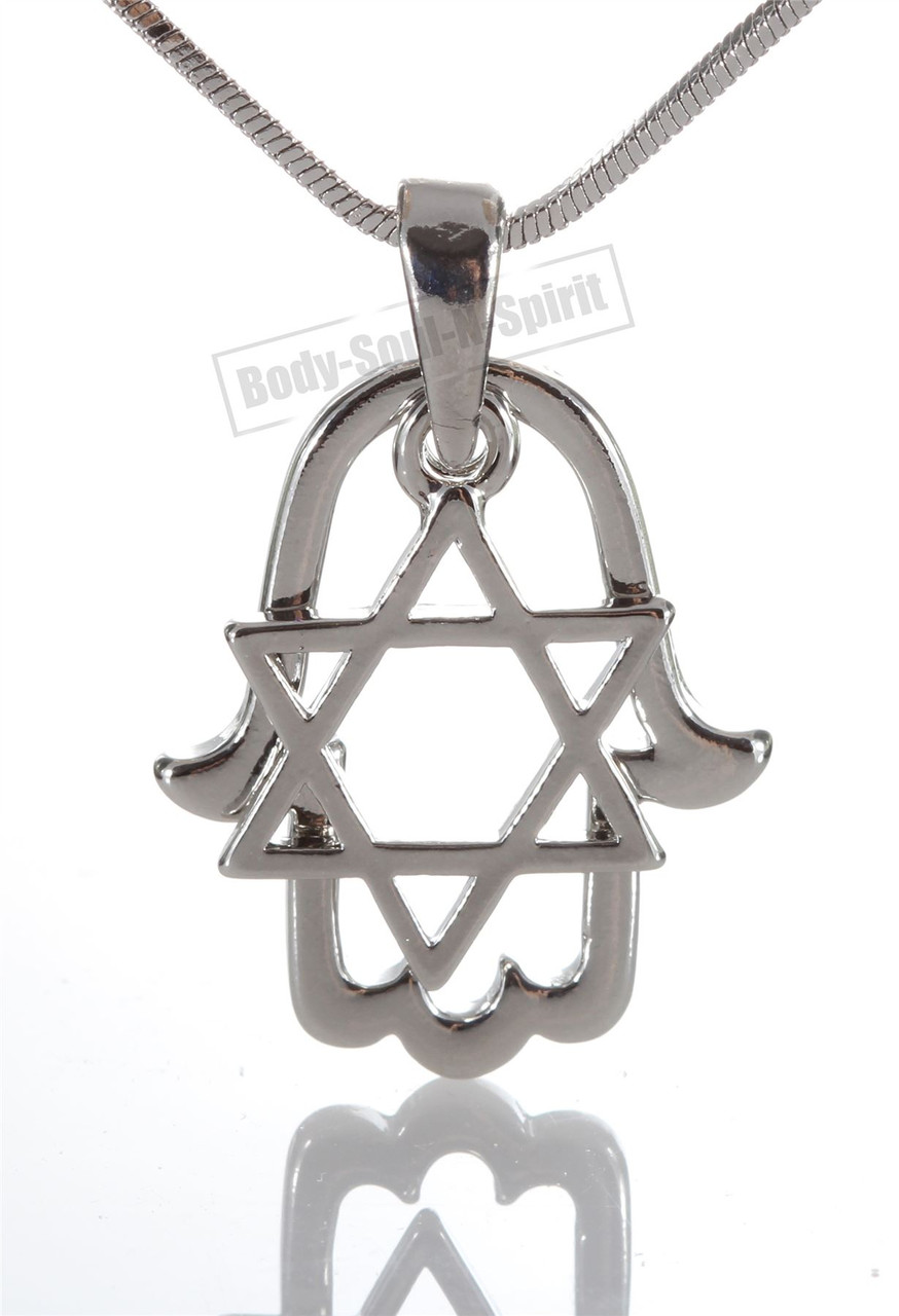 3.0mm Blue and White Lab-Created Sapphire Star of David in Hamsa Pendant in  Sterling Silver | Peoples Jewellers