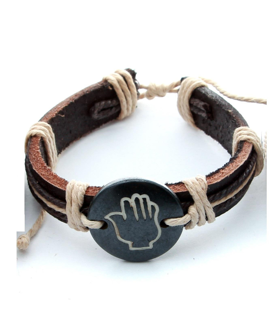 SANNIDHI Braided Leather Bracelet for Women Men Retro Multilayer Wooden  String Beads Bracelet Ethnic Tribal Couple Bracelets Adjustable with Gift  Box at Rs 426.00 | Leather Tie Bracelet - Eleboat, Gurugram | ID:  2850574841655