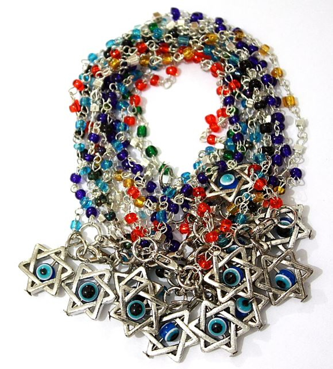 Israel Jewish Judaica Jewelry /"LUCKY EYE/" Star of David Black Beaded Bracelets