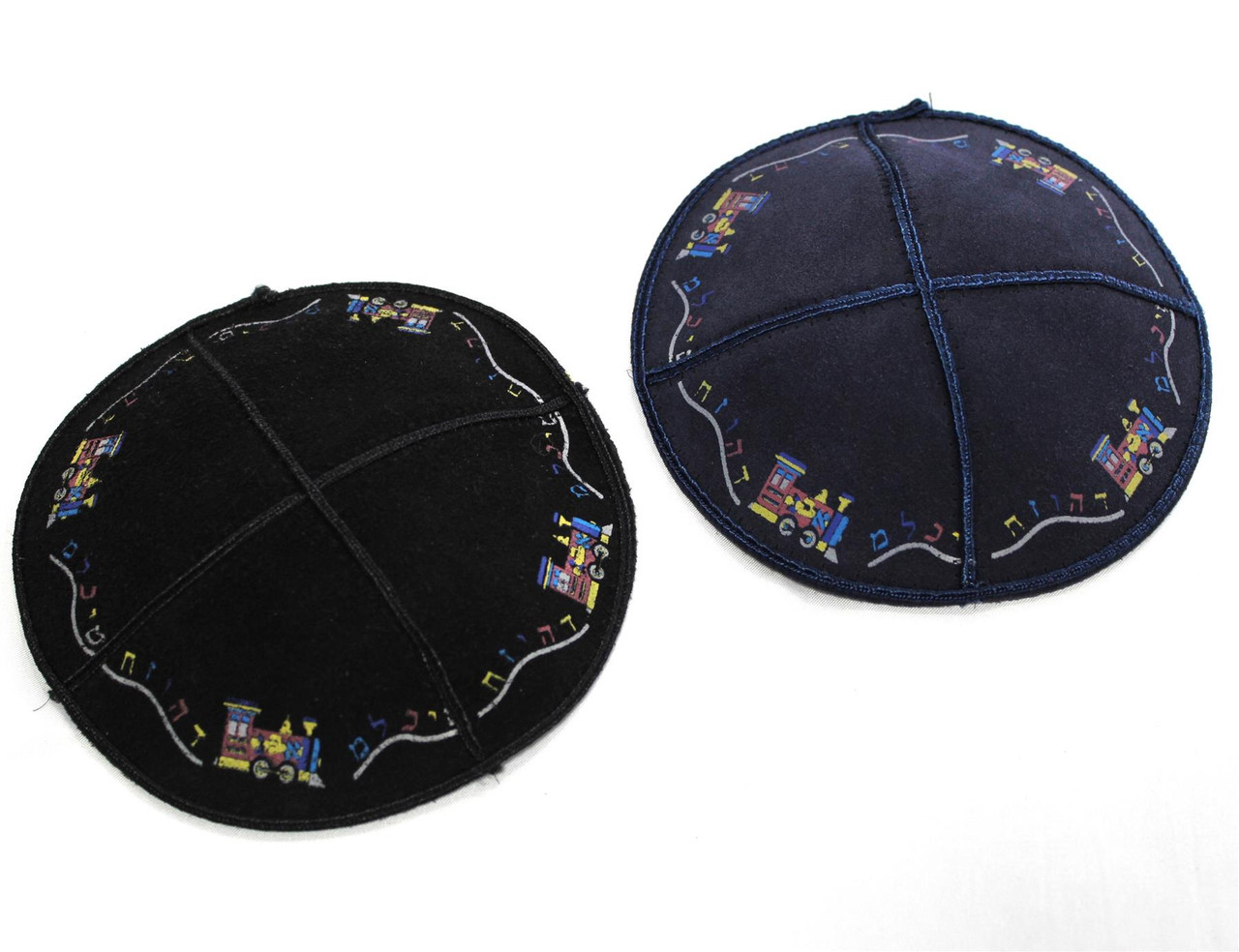 2 Leather Kippah kids train degisn Yarmulke children Skullcap best