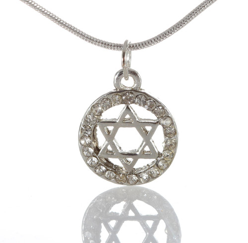 Shiny beads Star of david Ring Pendant special relief medallion defense Necklace gift