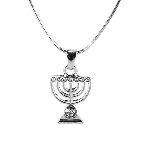 White Jewish Yisrael Hanukkah MENORAH candelabrum Necklace Kabbalah Judaica White Jewish Yisrael Hanukkah MENORAH candelabrum Necklace Kabbalah Judaica