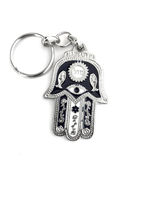 Key Ring HAMSA HAND Chain Evil Eye Judaism Israel Lucky Charm Kabbalah - S Key Ring HAMSA HAND Chain Evil Eye Judaism Israel Lucky Charm Kabbalah - S