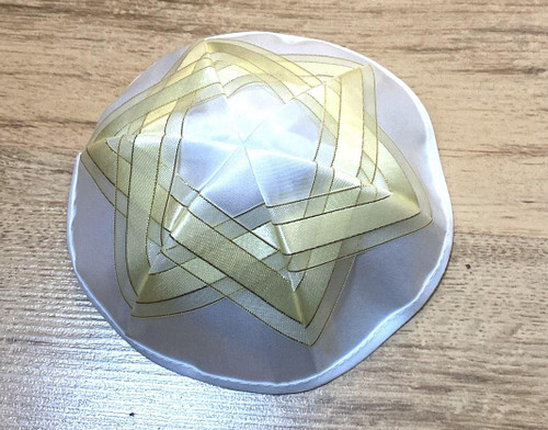 Gold Star of David Satin Kippah Yarmulke Jewish Yamaka Kippa Israel Head Cover Gold Star of David Satin Kippah Yarmulke Jewish Yamaka Kippa Israel Head Cover