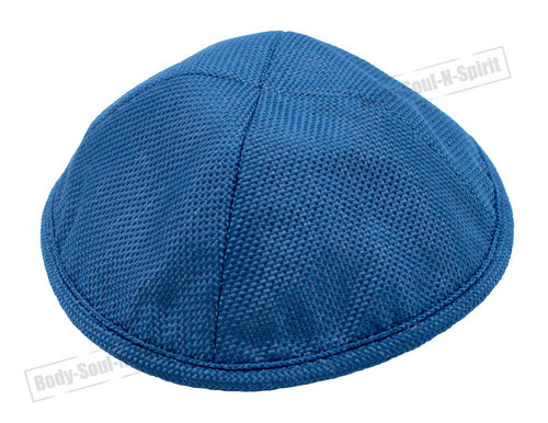 Blue LINEN KIPPAH PIN SPOT Yarmulke Tribal Jewish Yamaka Kippa holy Israel cap